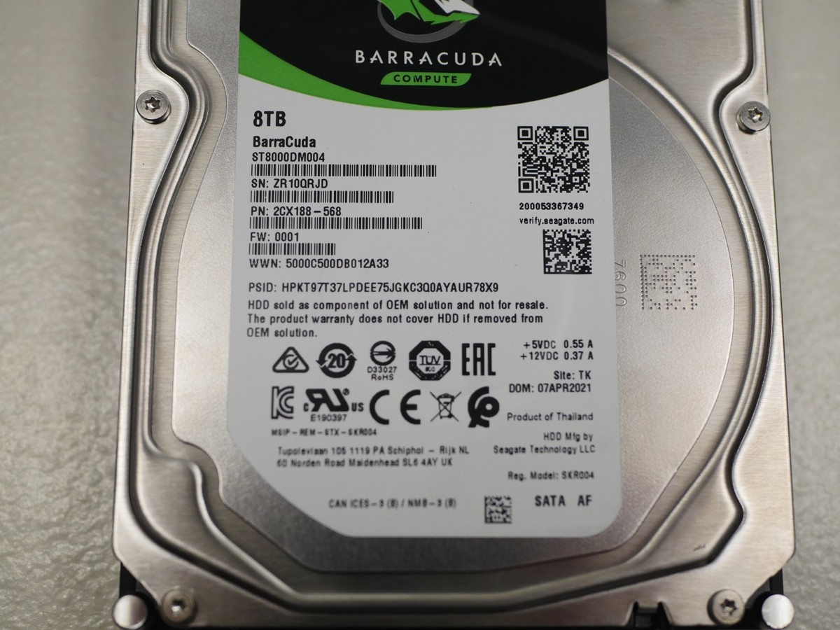 Seagate Barracuda ST8000DM004 8TB ② Seagate BarraCuda ST8000DM004 8TB 5900RPM 256MB Cache SATA 6.0Gb/s