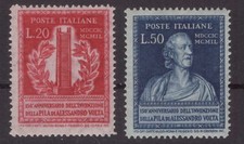 1949 Italia Repubblica: Serie Alessandro Volta 2 valori MNH **