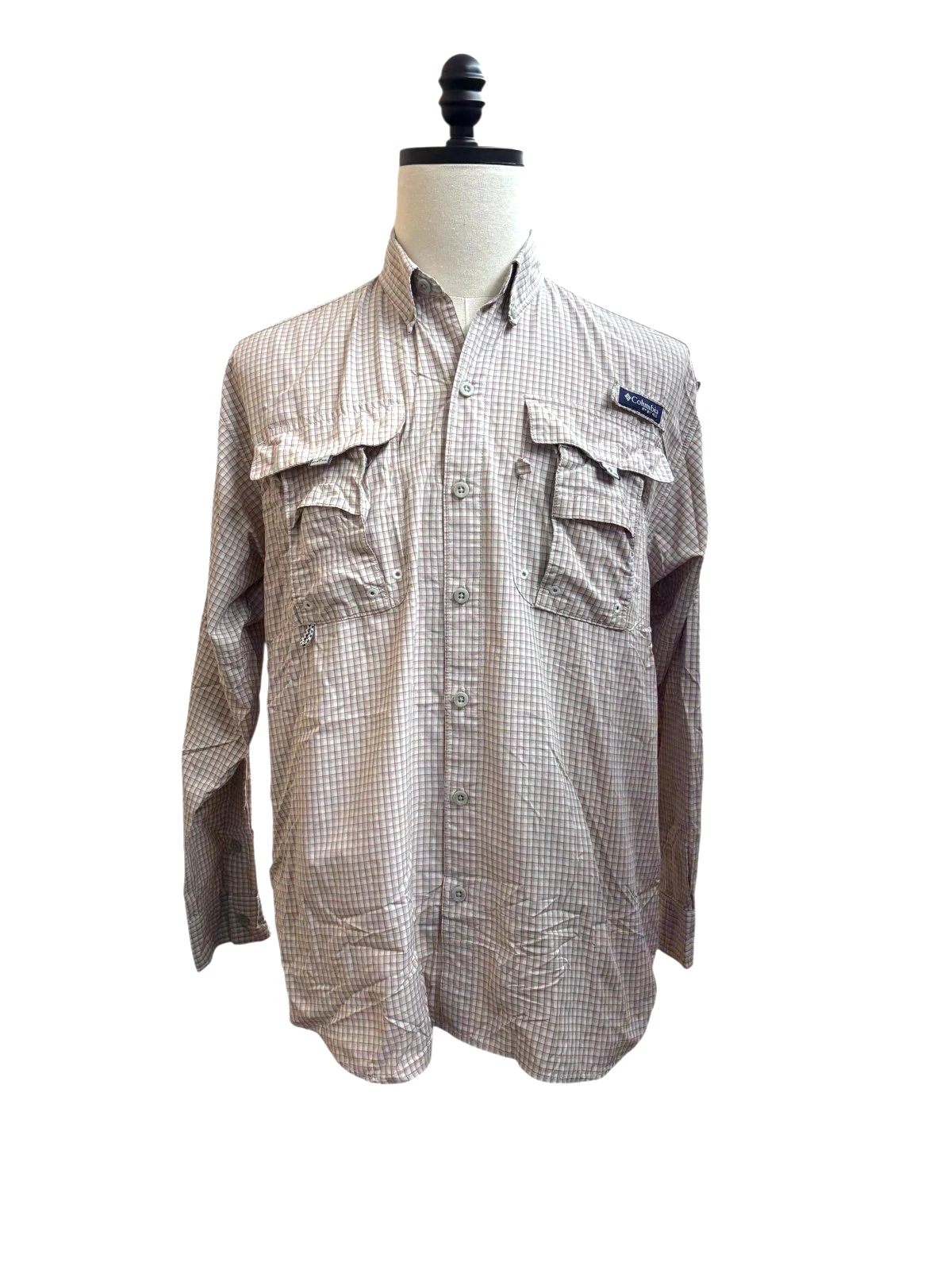 Columbia PFG Shirt Mens Multi Plaid Super Performance Fishing Gear Omni-Shade