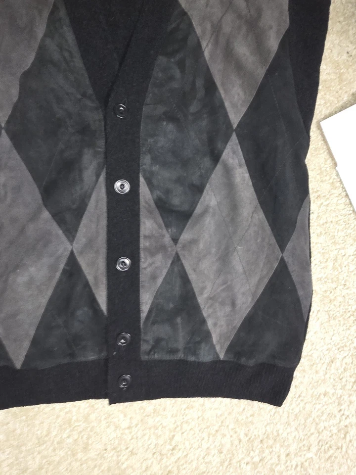 MARCO DE MONDO LEATHER and MORENO WOOL sweater/jacket.  54 Or 44US L VINTAGE 90s - Image 4 of 4