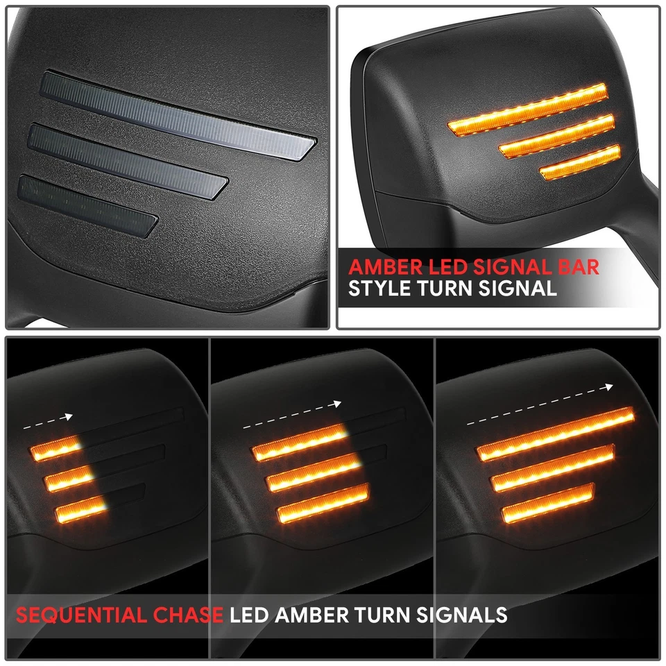 Espejo retrovisor lateral capó señal de giro secuencial LED para Peterbilt 579 2022-2025 Foto 4 de 4