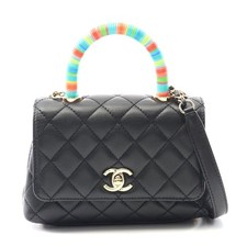 Chanel Coco Handle Xxs Lambskin Handbag Women Black One Size