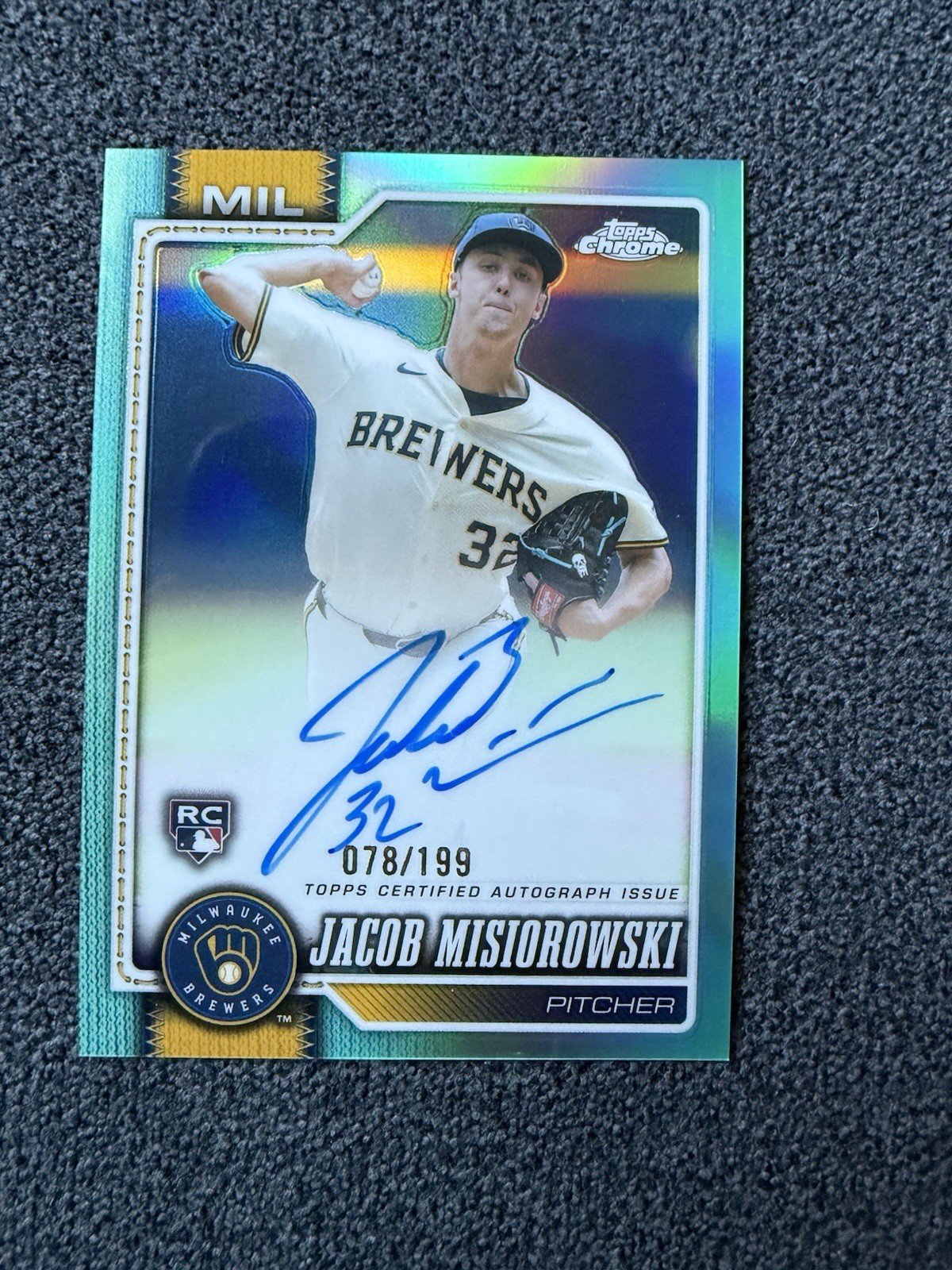 2026 Topps Chrome Baseball Jacob Misiorowski Auto /199 RC view 8