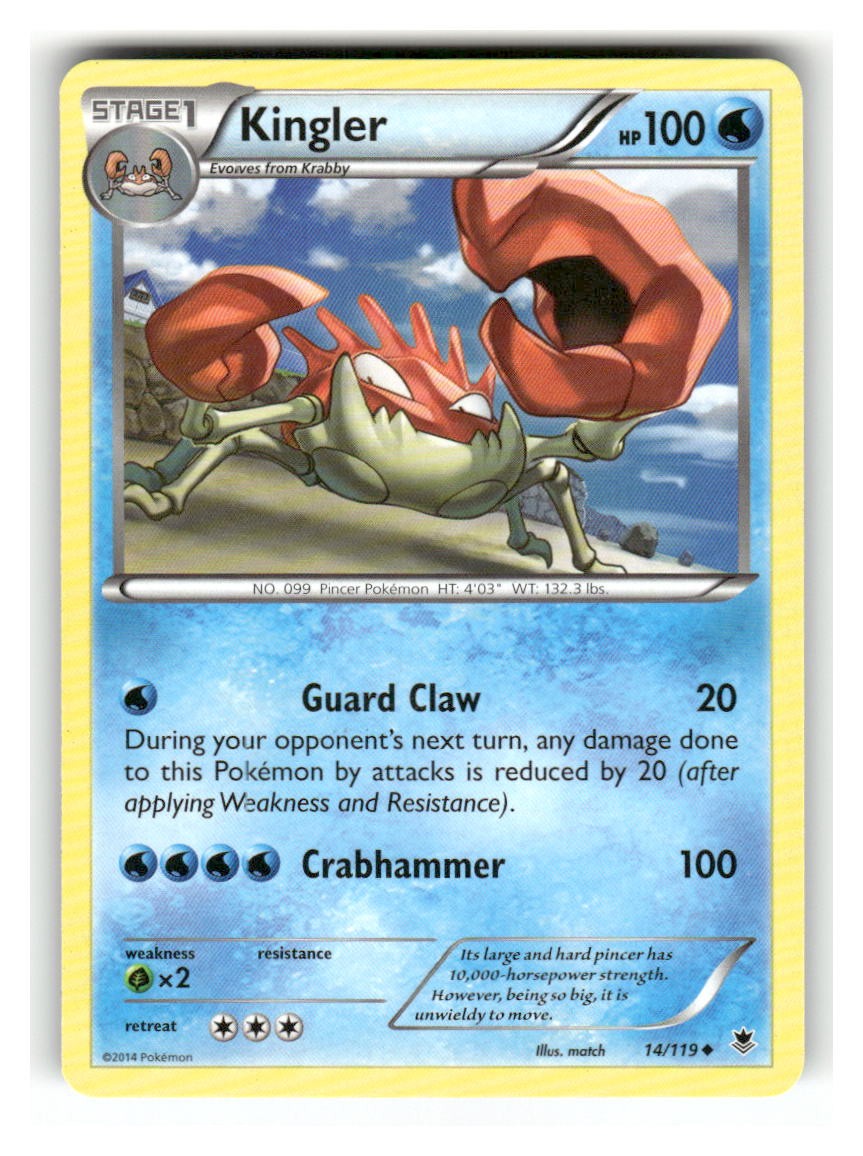 Kingler 14/119 Uncommon Phantom Forces Pokemon Lightly Played