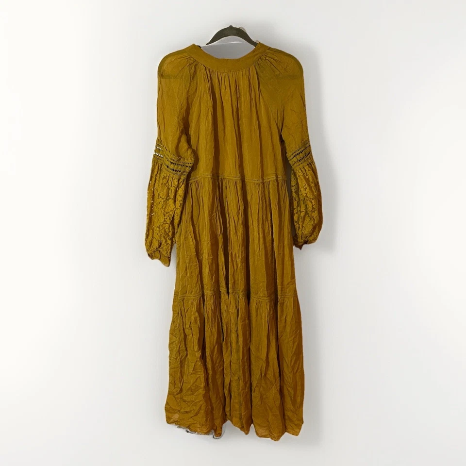 Vestido maxi Anthropologie x ATSU andaluz em mel tamanho M boho chique fada - Imagem 4 de 4