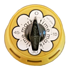 VTG 1970s Mark Time Kitchen Timer in Harvest Gold WORKS Loud "Ding"
