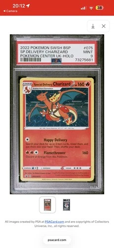 Pokemon Sword & Shield Special Delivery Charizard Holo SWSH075 Promo PSA 9