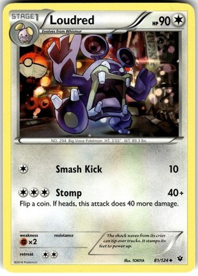 Loudred Regular 81/124 FCO XY - Fates Collide Pokemon Card LP