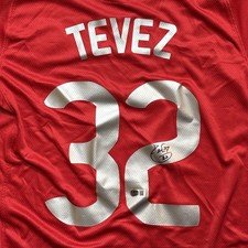 Maglia firmata Carlos Tevez Beckett COA Manchester United Argentina 2008 finale