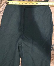 Vintage 1960's 1970's Green Womens Wool Bell Bottom Pants High Waist