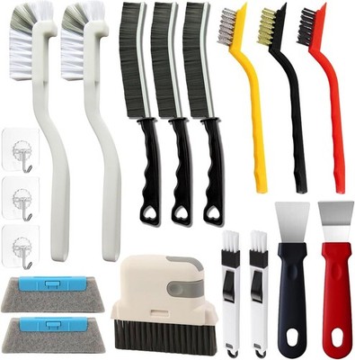 16Pcs Crevice Cleaning Brush Set, Hard Bristle Scrub Brushes Tools for Deep Clea