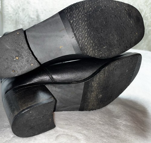Clarks Boots Black Knee High Size 4 37 Riding Boots Zip up Low Heel - Picture 10 of 11