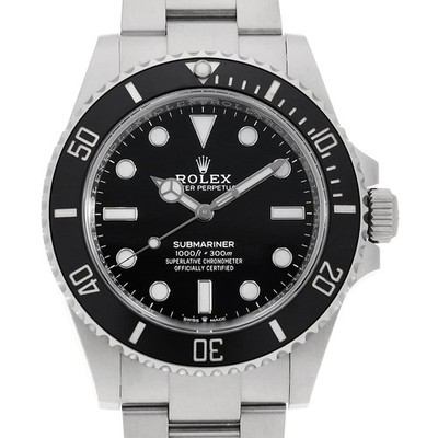 ROLEX SUBMARINER No Date 124060 schwarz Zufallszahl Sekundenzeiger Herren