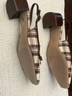 Tory Burch NEW Size 11 Mini Benton Plaid Claret Charm Slingback Loafers Sandals — photo 4