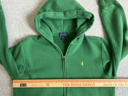 Polo Ralph Lauren Hoodie Youth Large Green Fleece Full Zip Jacket Boys Pony PRL - Picture 6 of 10