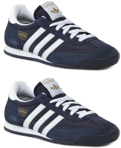 Adidas Dragon Mens Classic Trainers Retro Sneakers Gym Trainers Navy - Picture 1 of 5