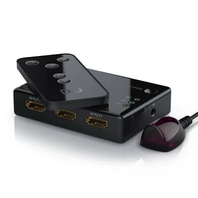 Primewire UHD 3-Port HDMI Umschalter mit Fernbedienung | 4K Ultra HD HDMI Switch
