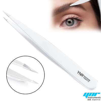 4-Piece Stainless Steel Tweezers Set With Case – Black, Non-Slip Grip For Eyebrows & Hair Removal