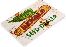 DEKALB SEED DEALER TIN SIGN ACRES OF GOLD FARM CORN DEALERSHIP GENETICS AG 11x8