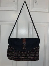 Canyon Sky Jacquard Black Aztec Cross Body Bag