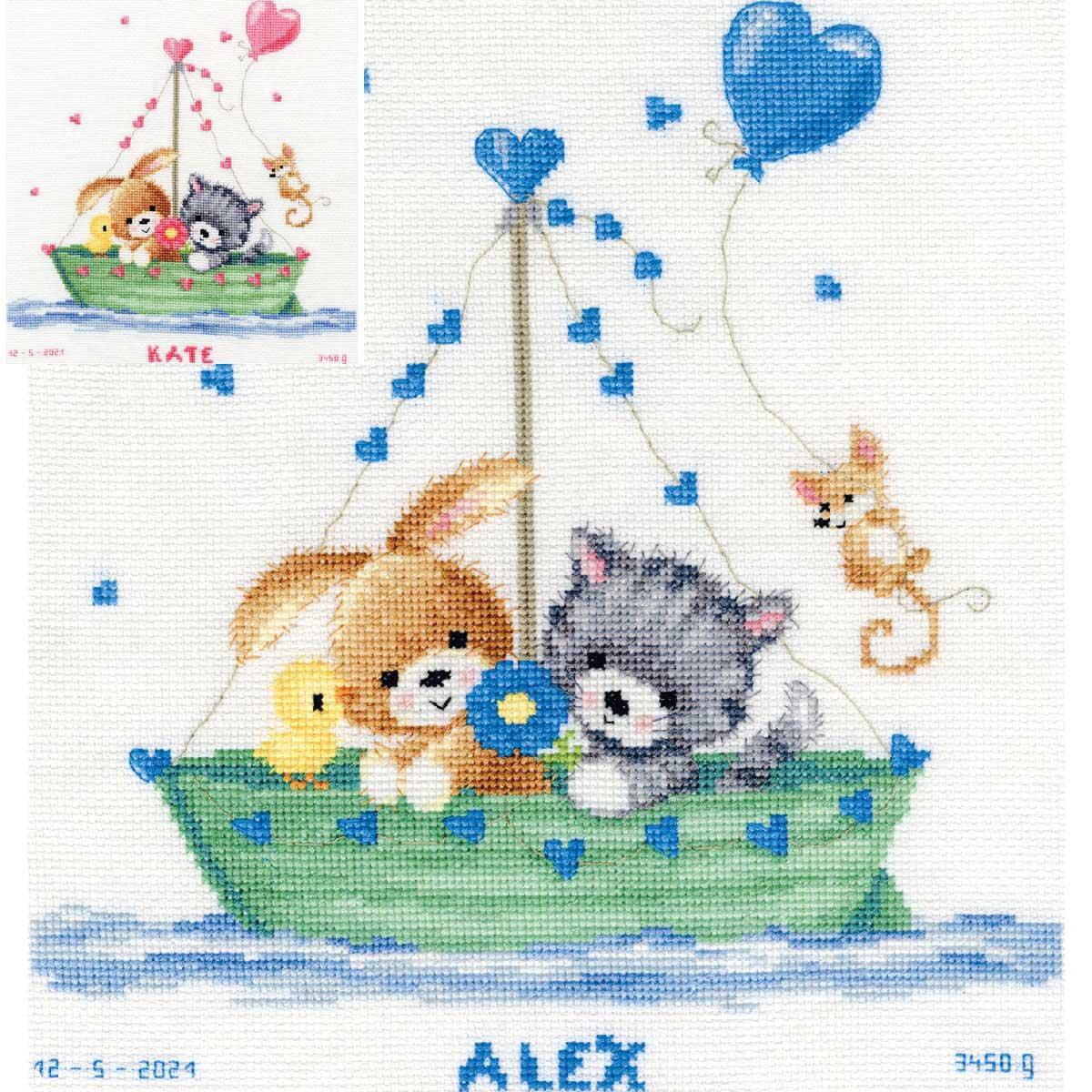 Vervaco counted cross stitch kit ""Our greatest Adventure"", 28x29cm, DIY