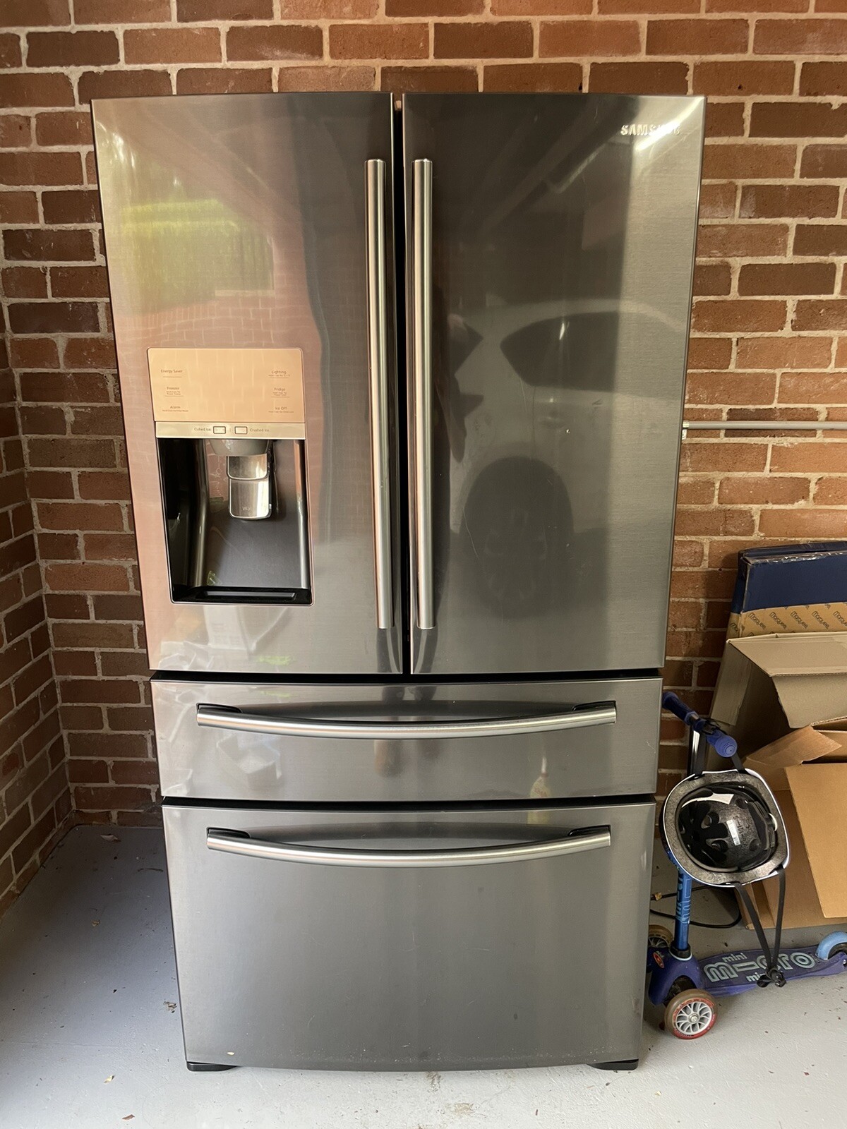 Used Samsung SRF677CDBLS 680L 4 Door French Door Fridge Black Ice