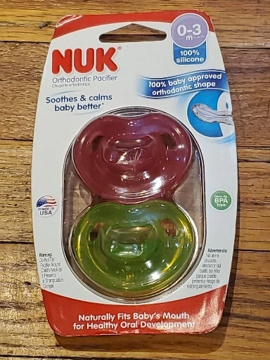 Nuk soothes and calms baby pacifier 0-3 months pink green