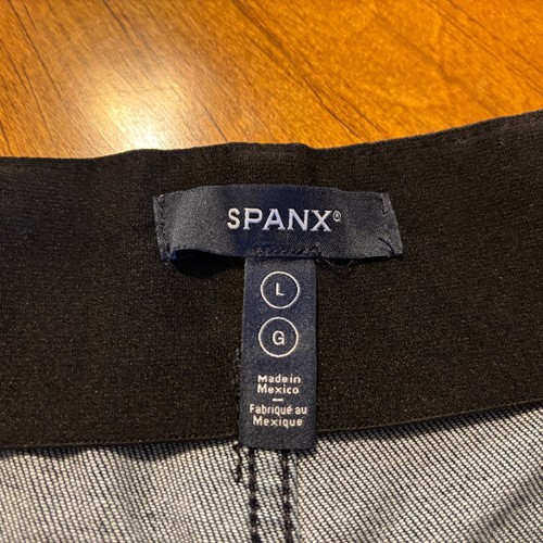 Spanx Zero Waistband Cropped Wide Leg Jeans LG / P - Tummy Control Stretch Denim - Picture 7 of 11