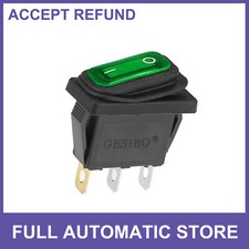 Single Ac 250v20a Led Rocker Switch On-off 3 Pins Toggle Switch Green Universal