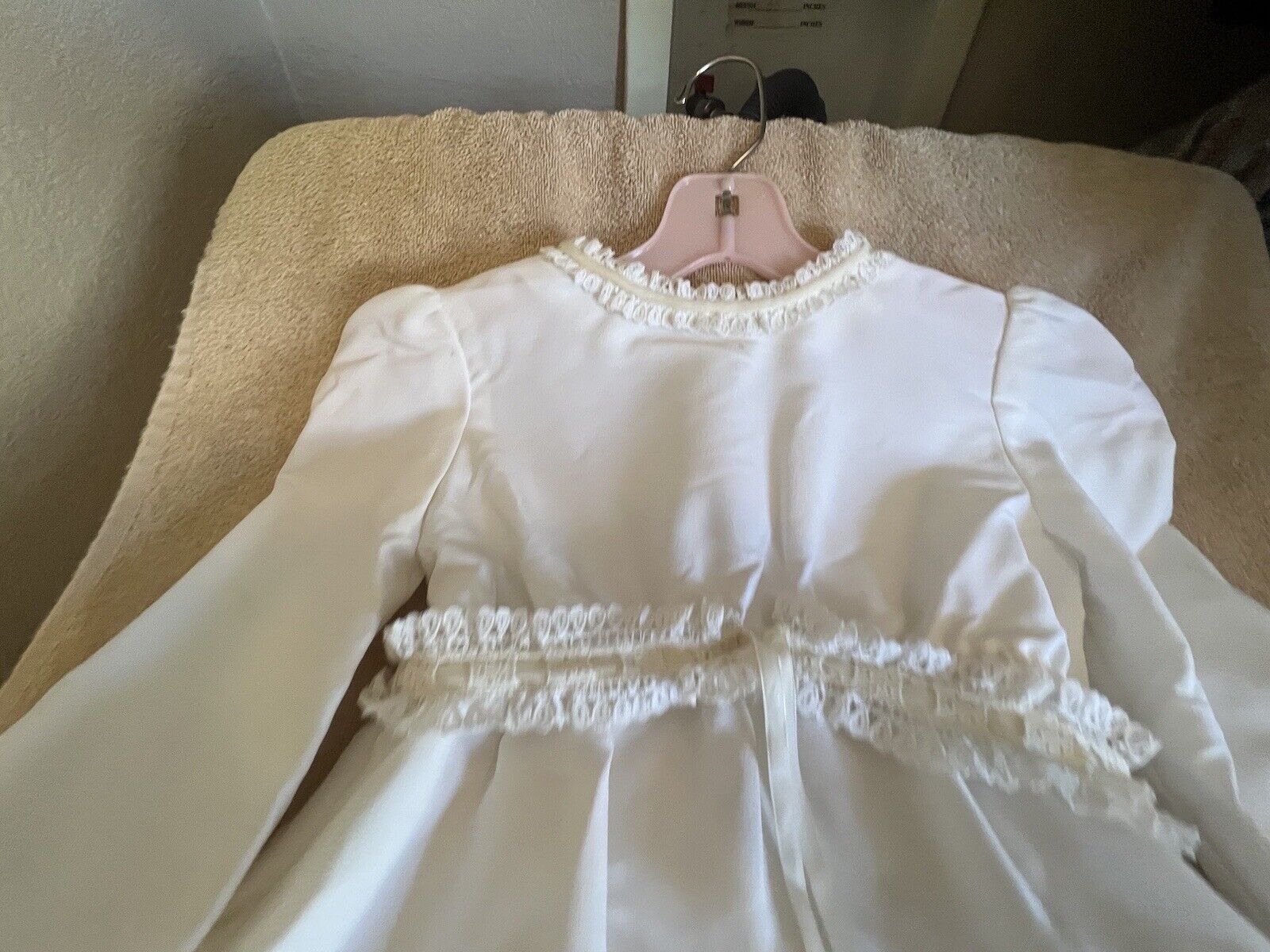 Vintage Little Girls White Handmade Dress With Ca… - image 2
