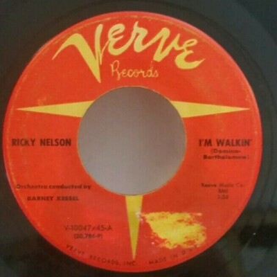 Ricky Nelson I'M WALKIN / A TEENAGER'S ROMANCE (ROCK N ROLL 45) #10047 PLAYS VG+