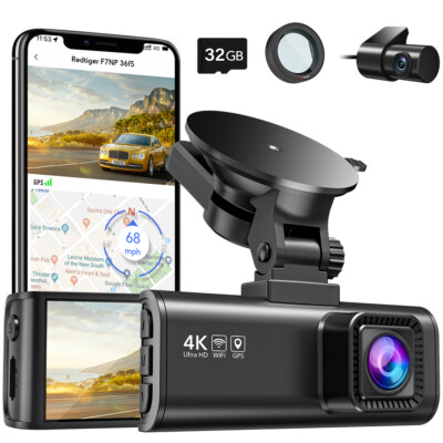 REDTIGER F7NP Dash Cam 4K WiFi and Rear Dash Cam With Polarizing Lens