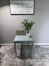 Refinished Light Blue Accent/End /Side Table 