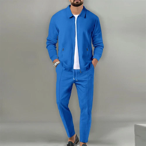 Herren 2 Teiliges Trainingsanzug Set Langarm Jacke und Hose Jogginganzug Outfits Anzug - Bild 10 von 22