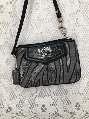 Coach Geldbörse Grau, Schwarz und Silber S137