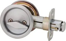 Kwikset 335 Round Privacy Bed/Bath Pocket Door Lock in Satin Chrome