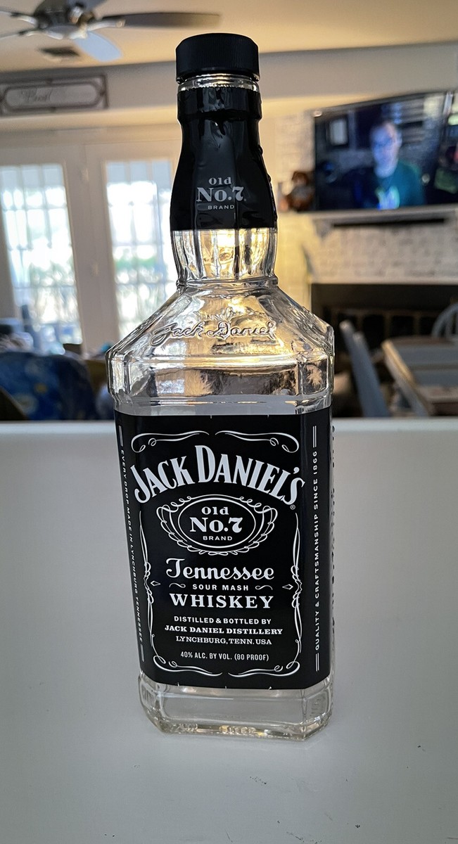 Jack Daniels Old No. 7 Empty 1 Liter Glass Bottle Empty with