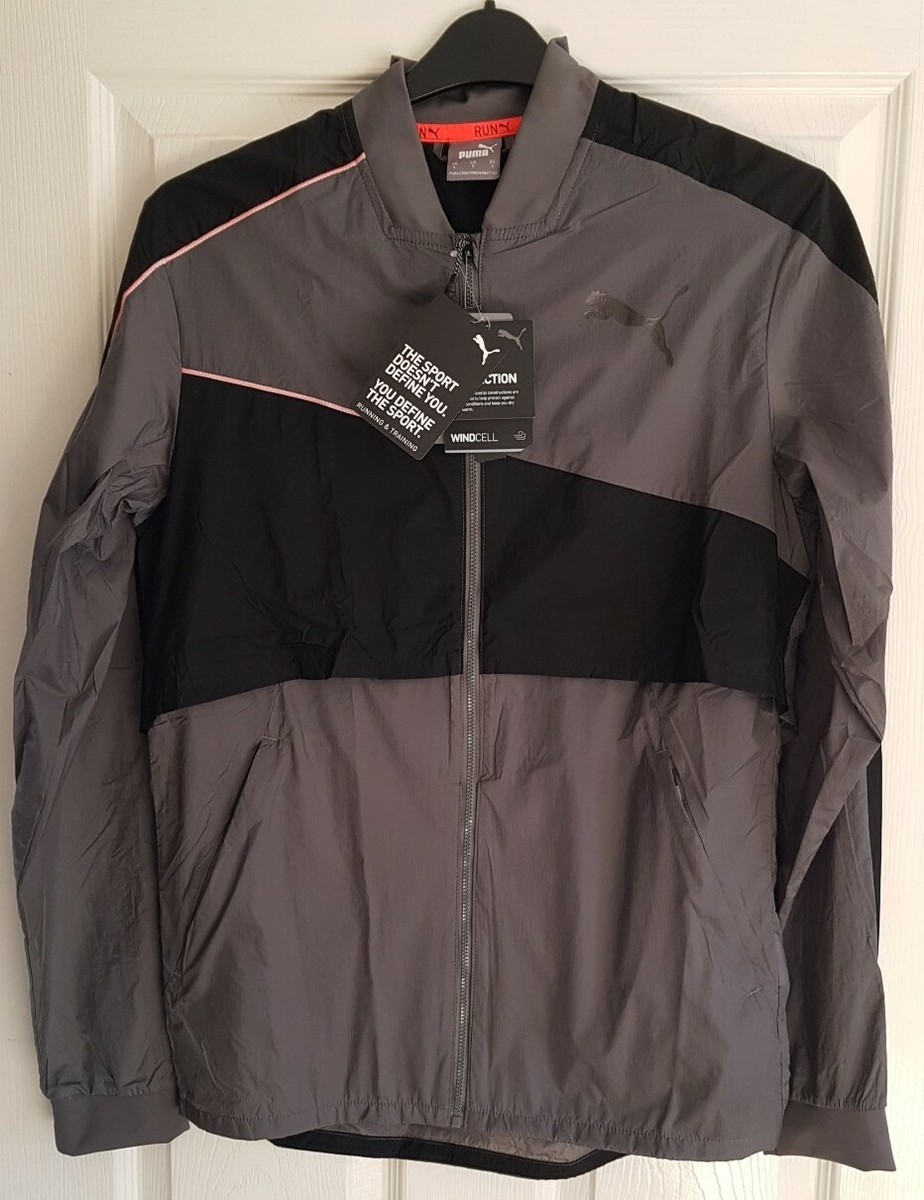 Mens Windbreaker Puma Wind Cell Jacket Puma Black Evo Lab Jackpack