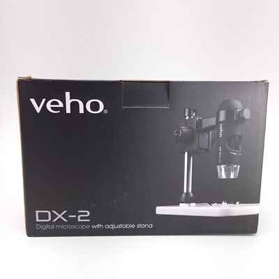 NEW veho Discovery DX-2 5MP Digital USB Microscope Adjustable Stand JPEG AVI LED