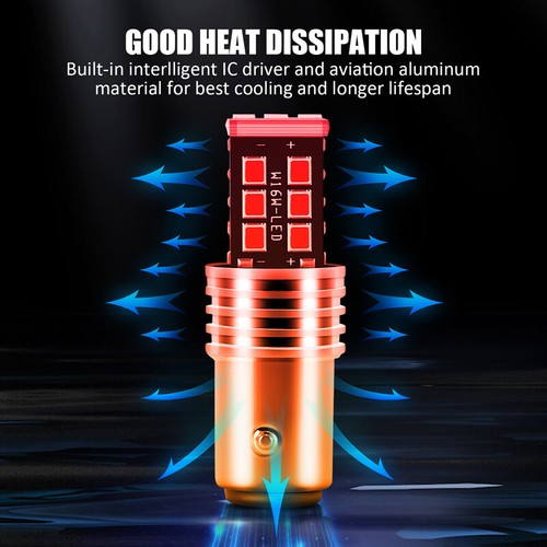 2x 1157 Bombilla de Freno Intermitente Coche/Camión Rojo Circuito LED Bombillas de Luz de Estacionamiento - Imagen 5 de 17