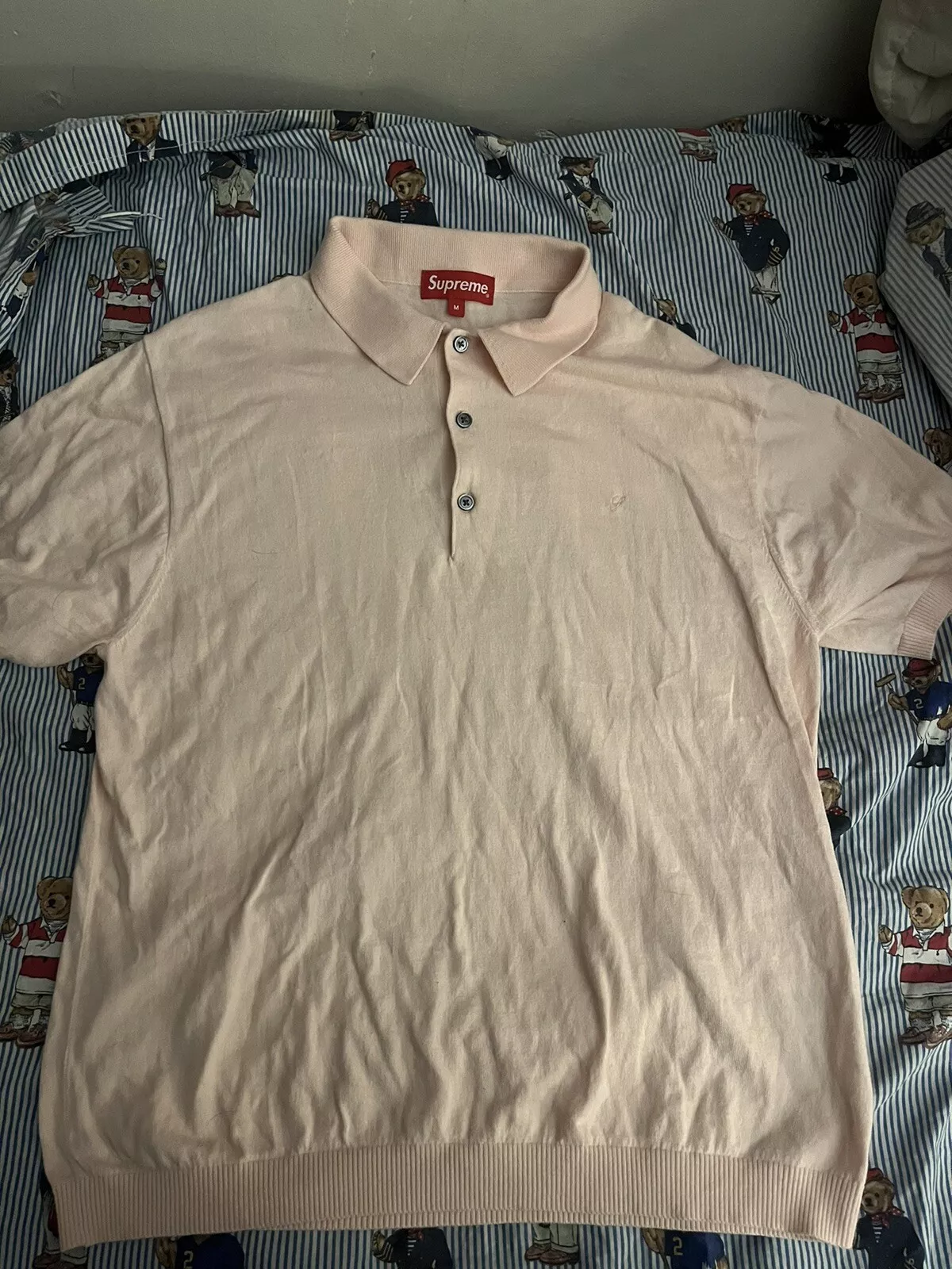 Supreme Knit Polo Pink Meduim SS 16