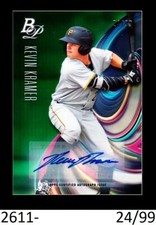 1-2018 BOWMAN PLATINUM TOP PROSPECTS GREEN AUTO KEVIN KRAMER PIRATES 24/99