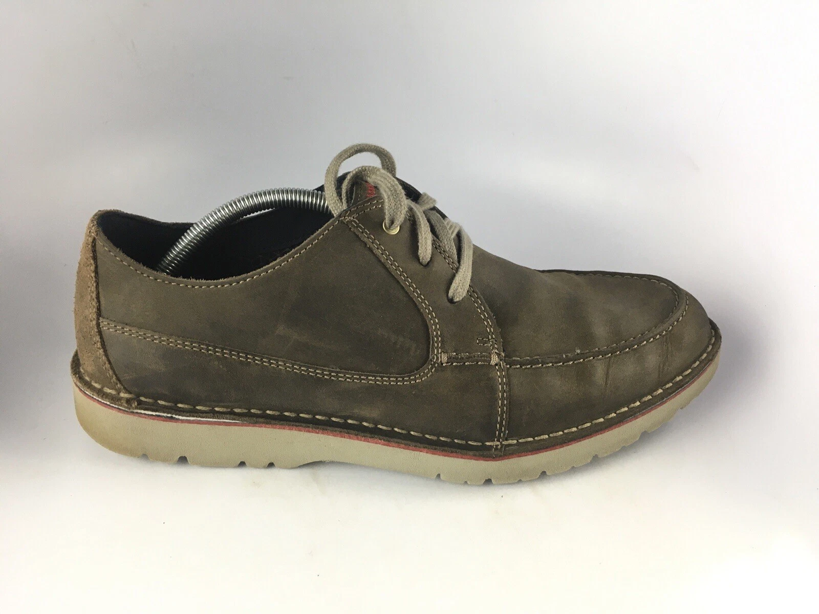 Scarpa casual da uomo Clarks Vargo Vibe Oxford in pelle marrone taglia 11 M