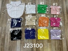 Blusenkragen Einsatz mit Knopfleiste grün pink blau uni Kragen für Pullover