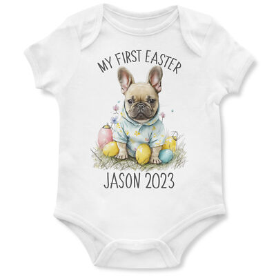 Personalisierter My First Easter Strampler Französische Bulldogge Baby 1. Sonntag individuell
