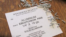 ESCUTCHEON PINS ALUMINUM 100 pcs. 1/4" X 18 ga. U.S.A. WOOD / LEATHER new