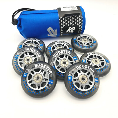 K2 BOOSTER SKATE INLINER ROLLEN 8 STÜCK 84mm/82A + ILQ7 + ALU SPACER 30F3010.1.1
