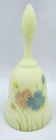 Vintage Fenton Custard Glass Bell GLOWS Flowers Hand Painted Signed Donna R 6.5"