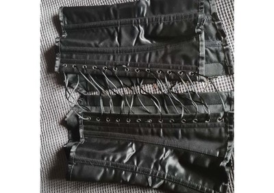 Korsett Halbbrust Satin schwarz 26 Inches 66 CM hinten Schnürung vorne