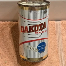 indoor 1950s DAKOTA BEER, Flat top beer can, Bismarck North Dakota